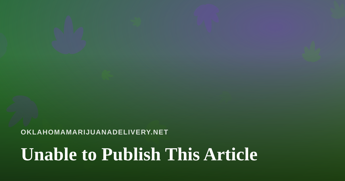 Unable to Publish This Article